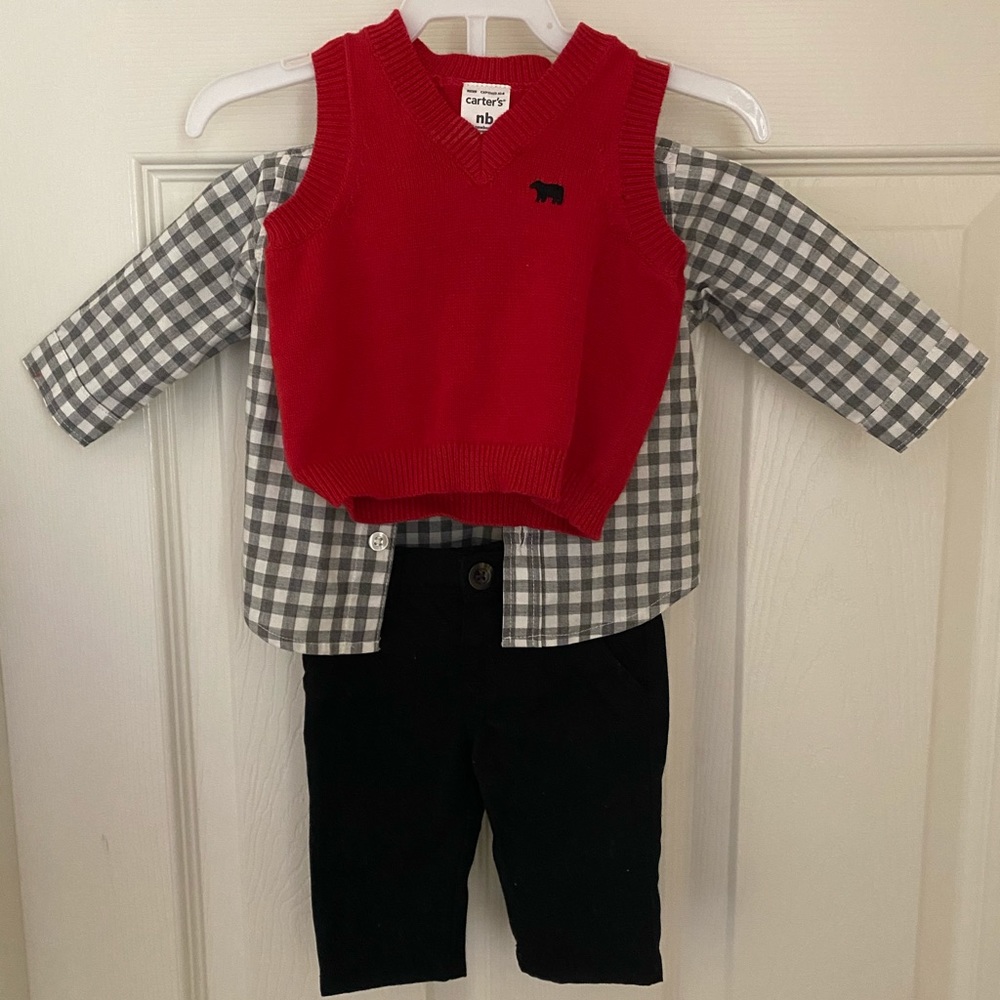Carter’s 3-piece button down, vest & pant